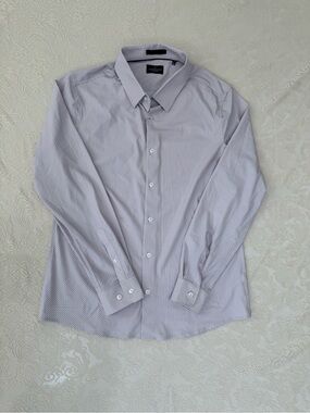 Slim Fit Men's Dress Shirt - Multicolor Microprint Size S